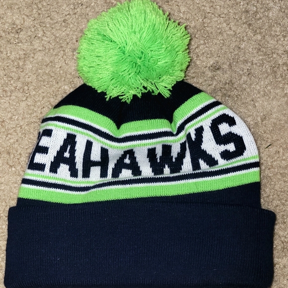 Seattle Seahawks Youth Knit Beanie Hat Cap - Team Colors - Picture 4 of 5